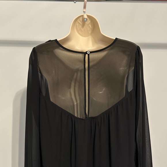 Express Black Long Sleeve Pull over Babydoll Short Dress Size Medium Pre-owned - Picture 5 of 12